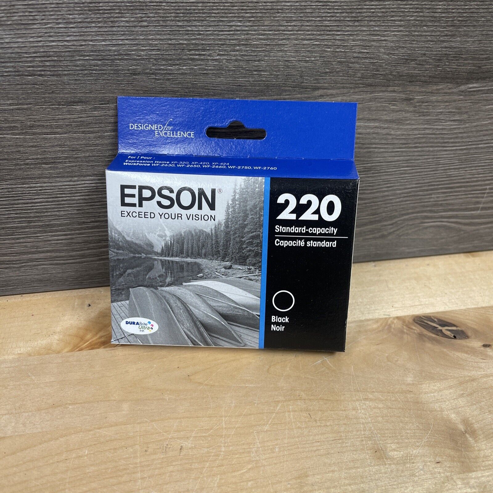 Genuine Epson 220 T220120 Durabrite Ultra Black Ink Cartridge Exp 08/2026