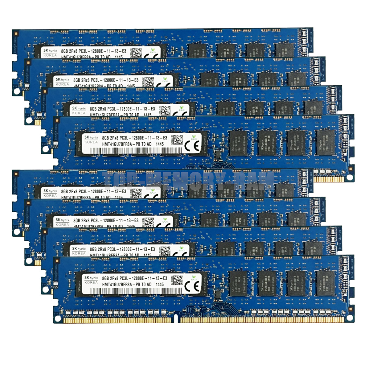 Hynix 64GB 8X8GB DDR3 1600 PC3L 12800E 2Rx8 ECC UDIMM Memory RAM HMT41GU7AFR8APB