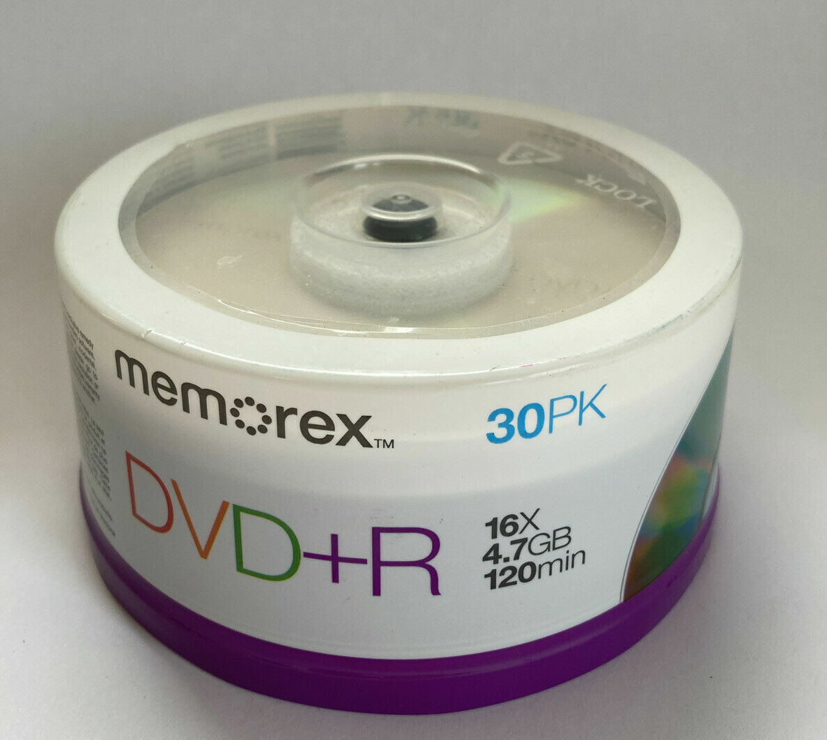 30 Pk Memorex DVD+R 16X 4.7 GB Data 120 Min Video Blank Media 