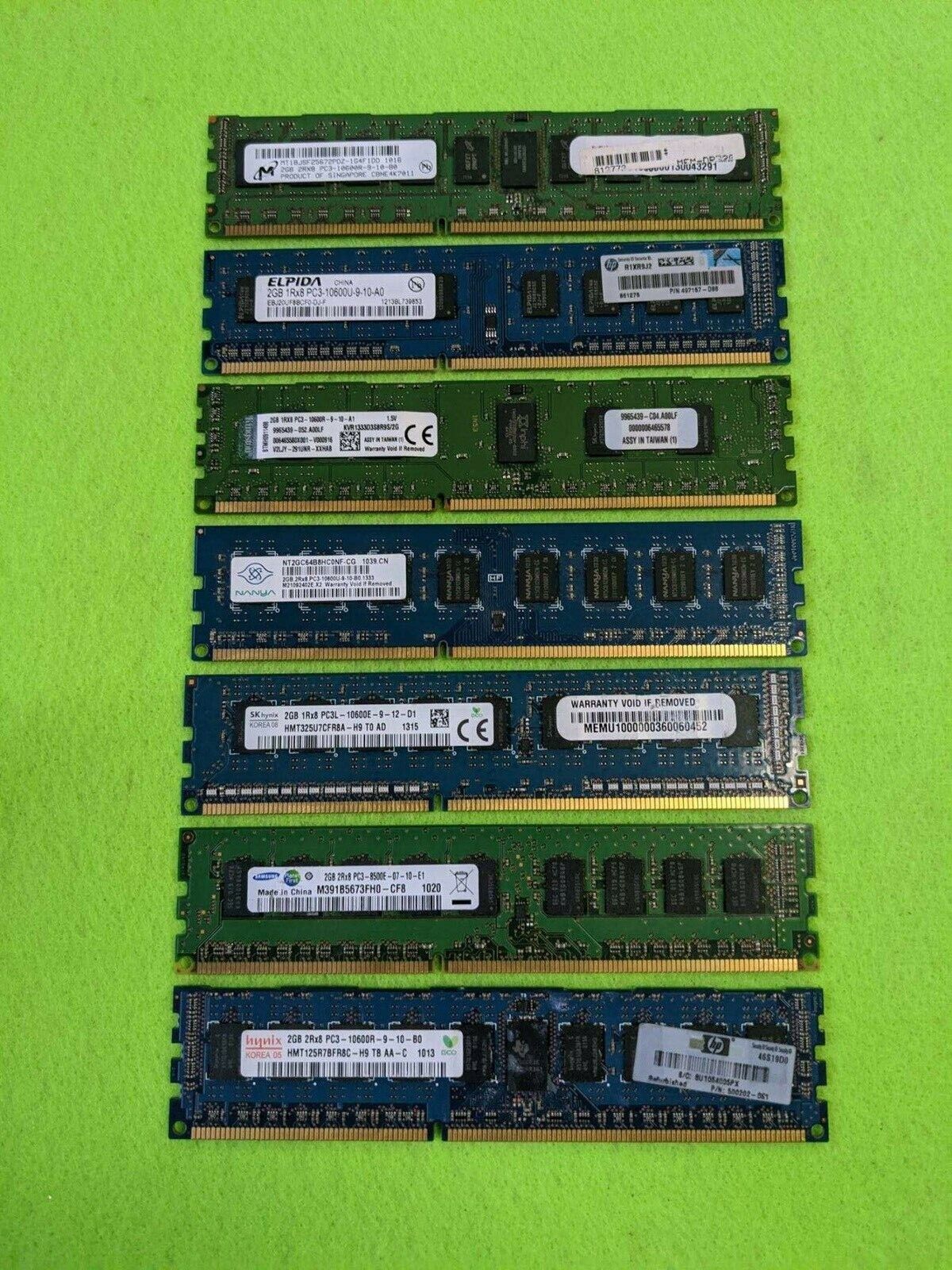 Samsung/Kingston/Hynix etc 2GB PC3 DESKTOP MEMORY (168 MODULES TOTAL) 