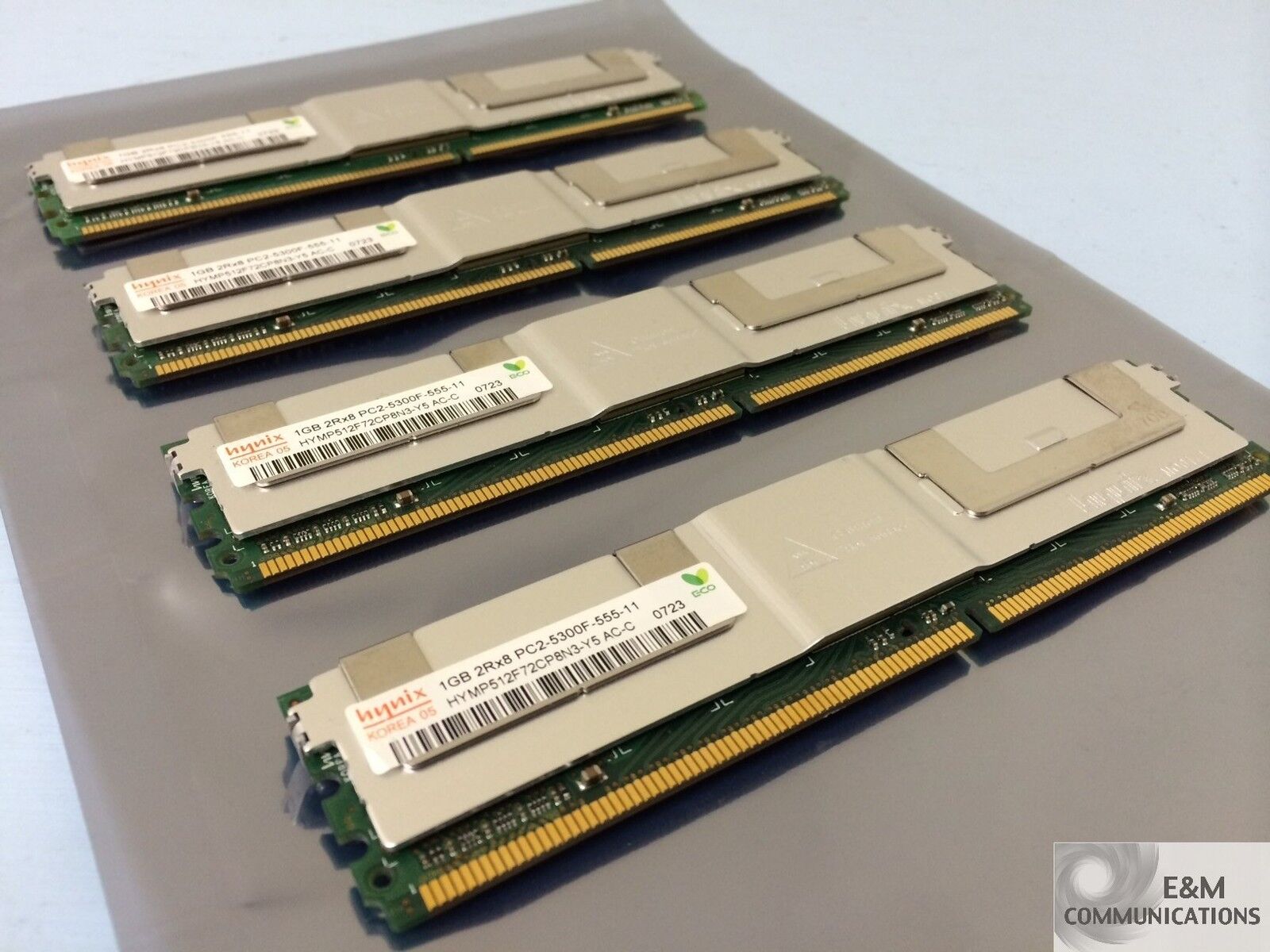 LOT OF 4 HYNIX 398706-051 4x1GB (4GB) PC2-5300F DDR2 667MHZ DIMM SERVER MEMORY