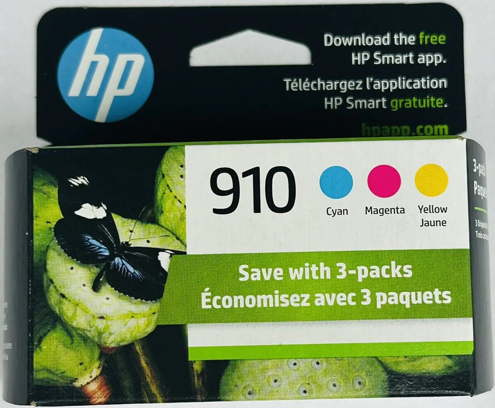 New Genuine HP 910 Cyan Magenta Yellow 3PK Ink Cartridges OfficeJet 8035, 8028