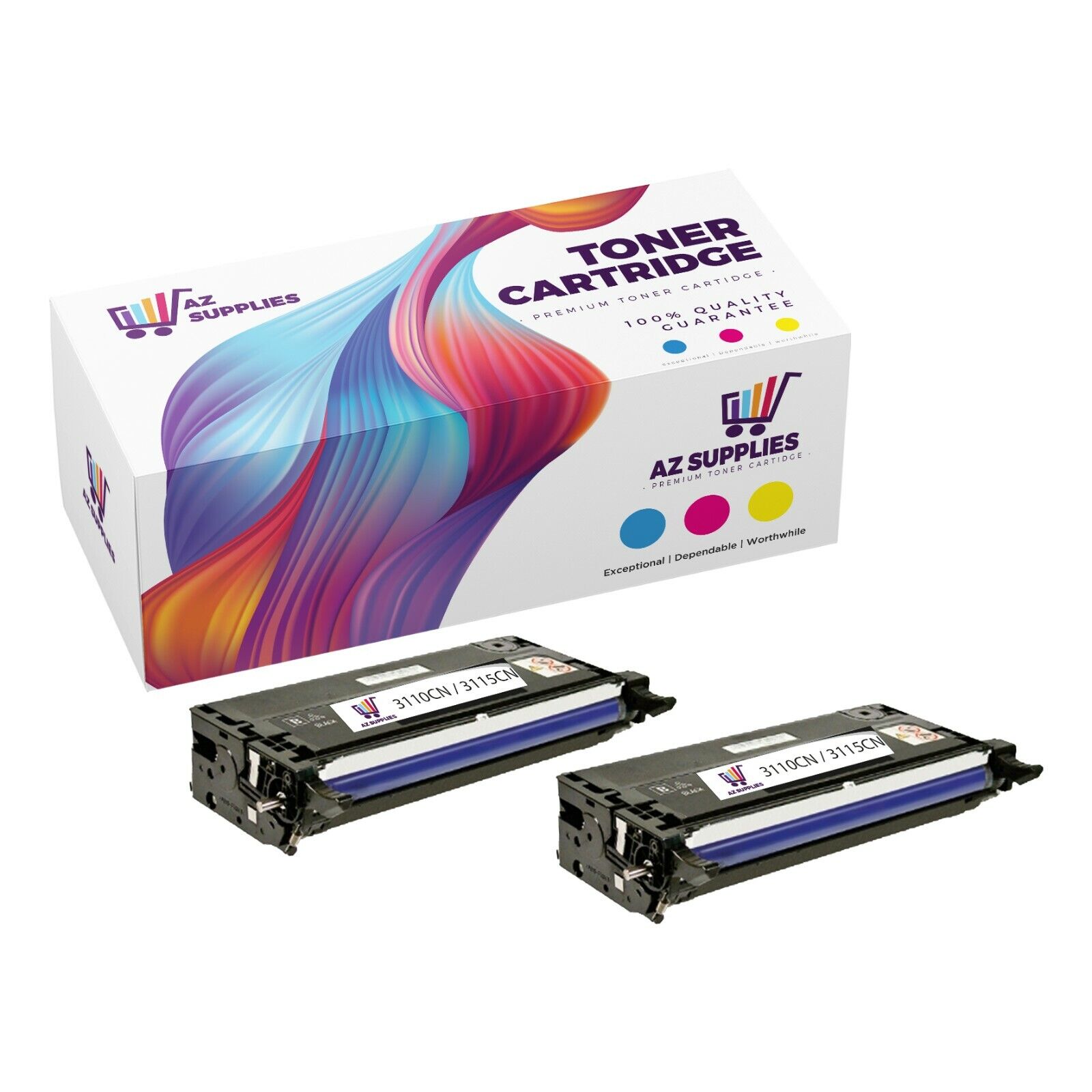 DELL Compatible Toner Cartridge for 3110CN / 3115CN 310-8092 310-8093 Black 2 PK