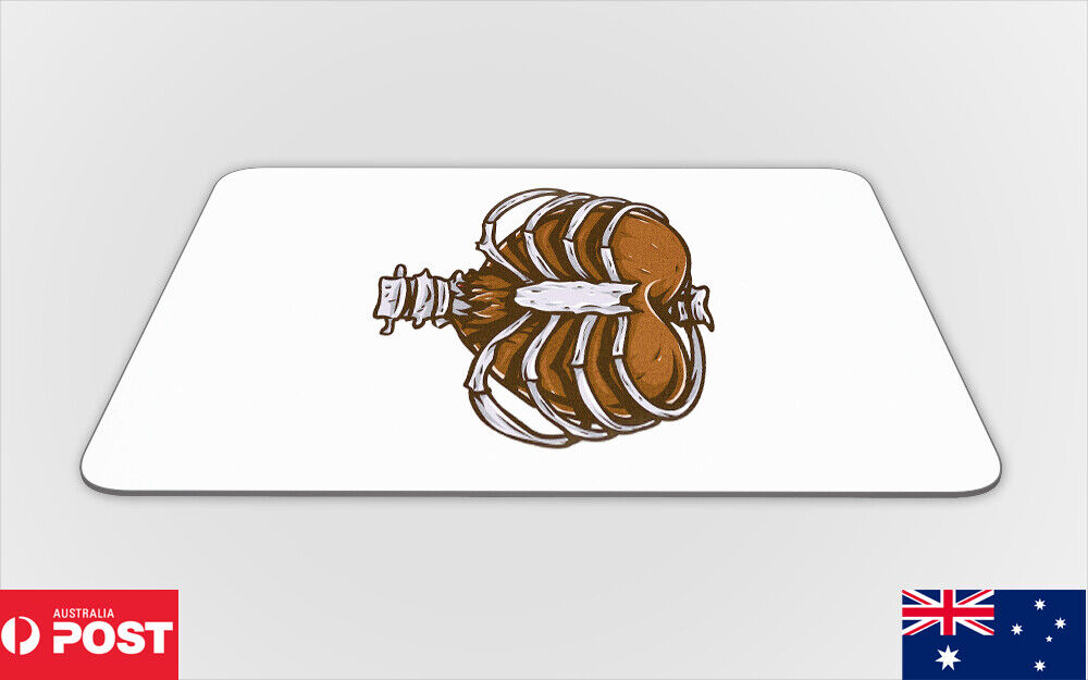 MOUSE PAD DESK MAT ANTI-SLIP|HEART WITH RIB CAGE SKELETON