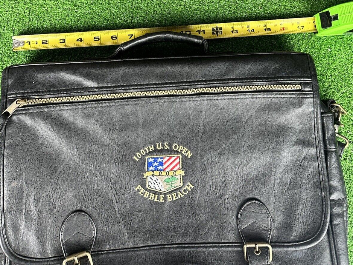 Pebble Beach US open 100th 2000 tiger woods  Leather Messenger Briefcase Satchel