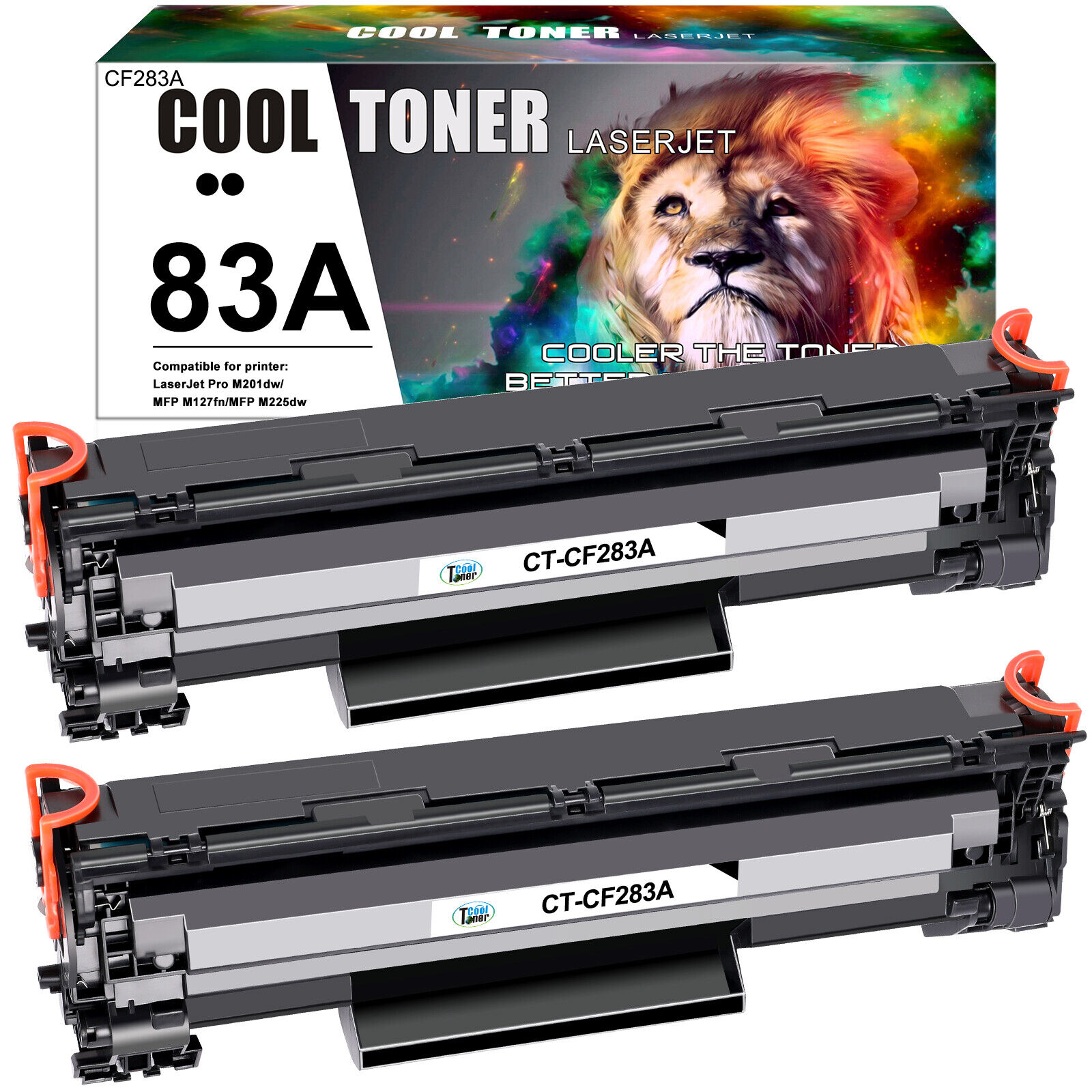 2 Pack CF283A Toner Compatible With HP 83A LaserJet Pro MFP M126nw M128fn M127fn