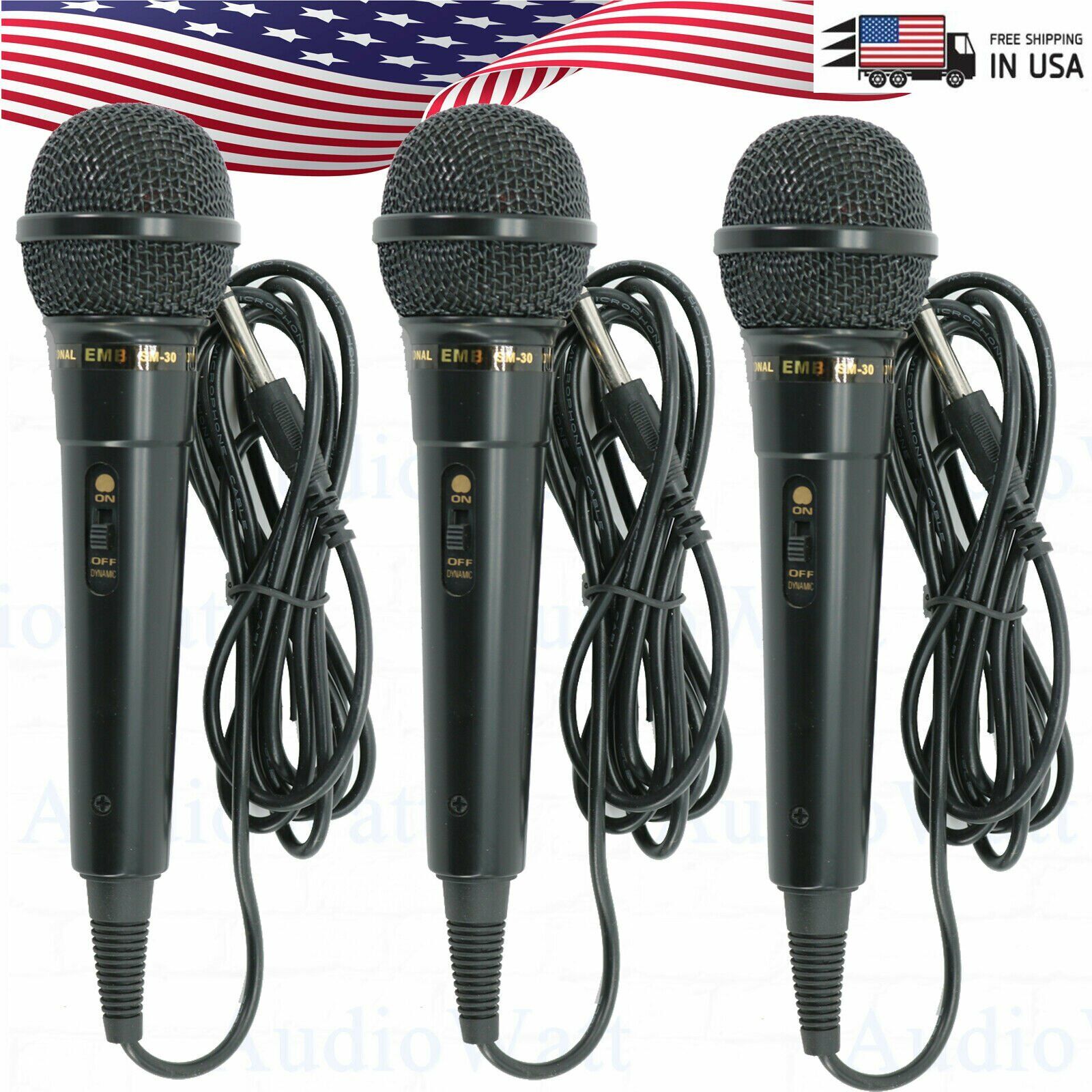 3x SM30 Wired Handheld Dynamic Professional Vocal Studio Microphone w/ XLR 3 Pin