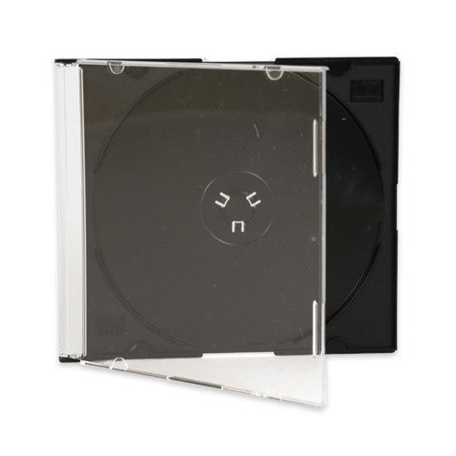 25 5.2mm Slim Single Black CD Disc Storage Jewel Case