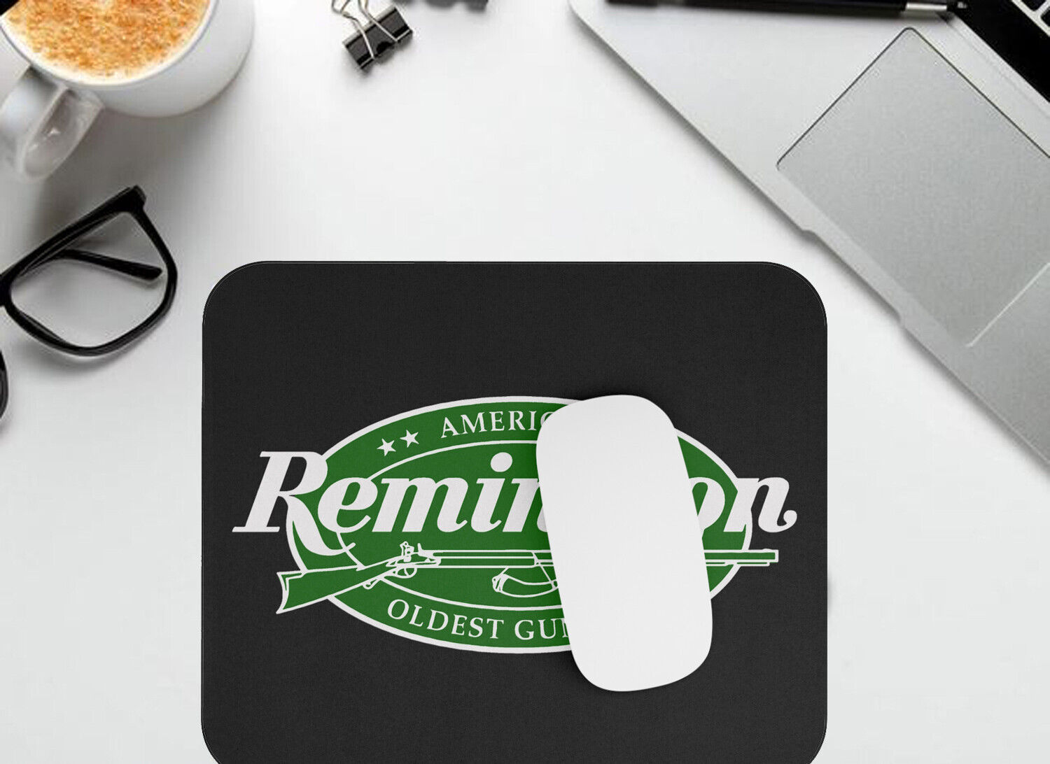 Remington Guns Firearms Logo Black Mousepad Mouse Pad Gaming