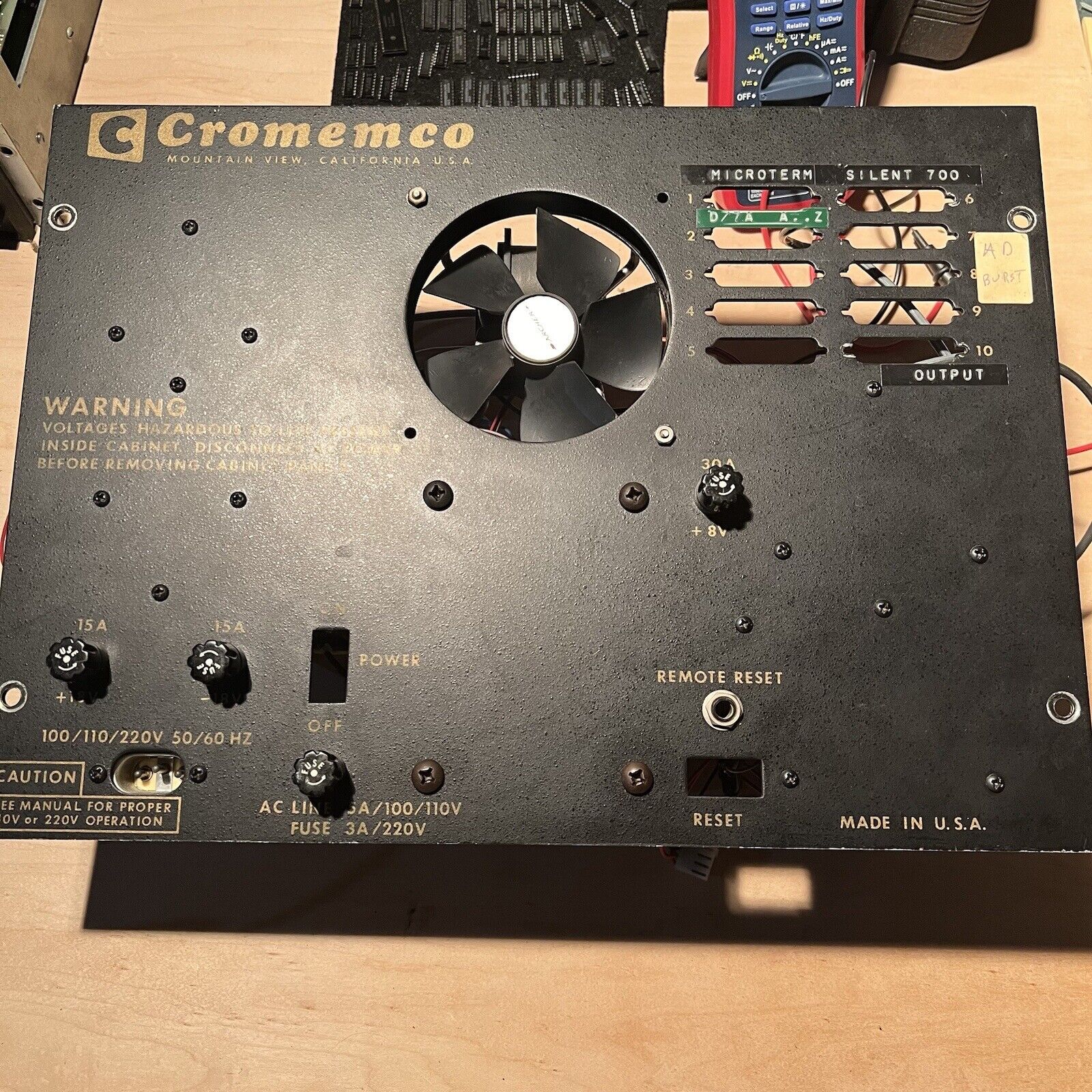 Vintage 1977 Cromemco ZD-2 Back Panel + Power Supply