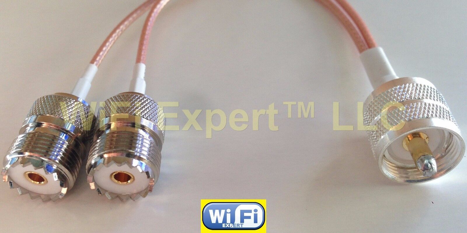 UHF Male PL259 to Y type 2X Female SO239 Splitter Combiner cable pigtail RG316