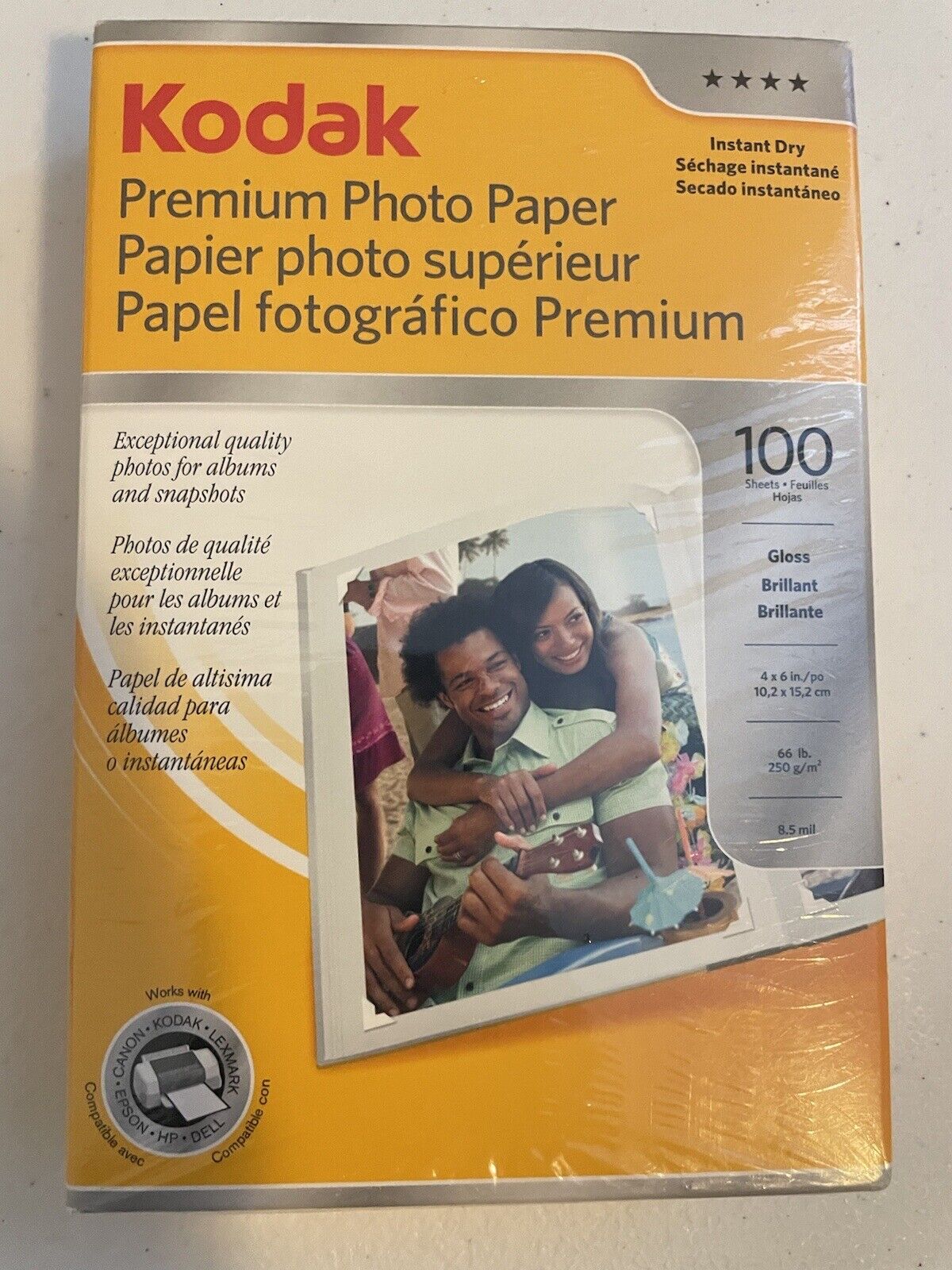 New Sealed Kodak Premium Photo Paper 100 Sheets Gloss Instant Dry 4\