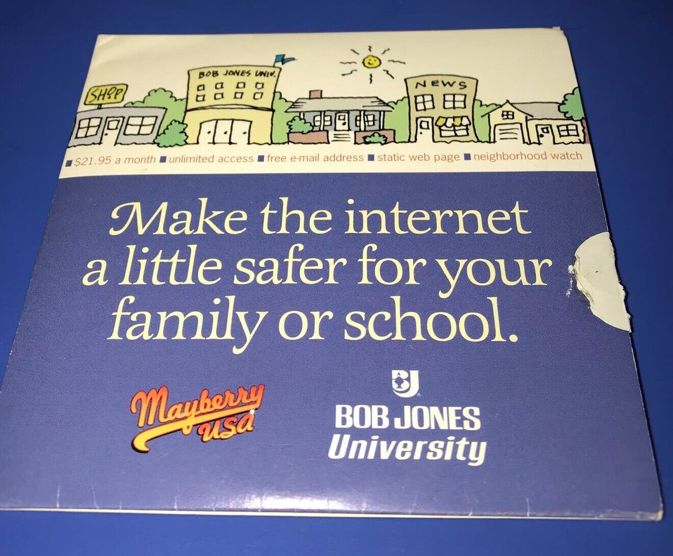 Bob Jones University Mayberry USA CD CD-ROM Internet Service Vintage Software