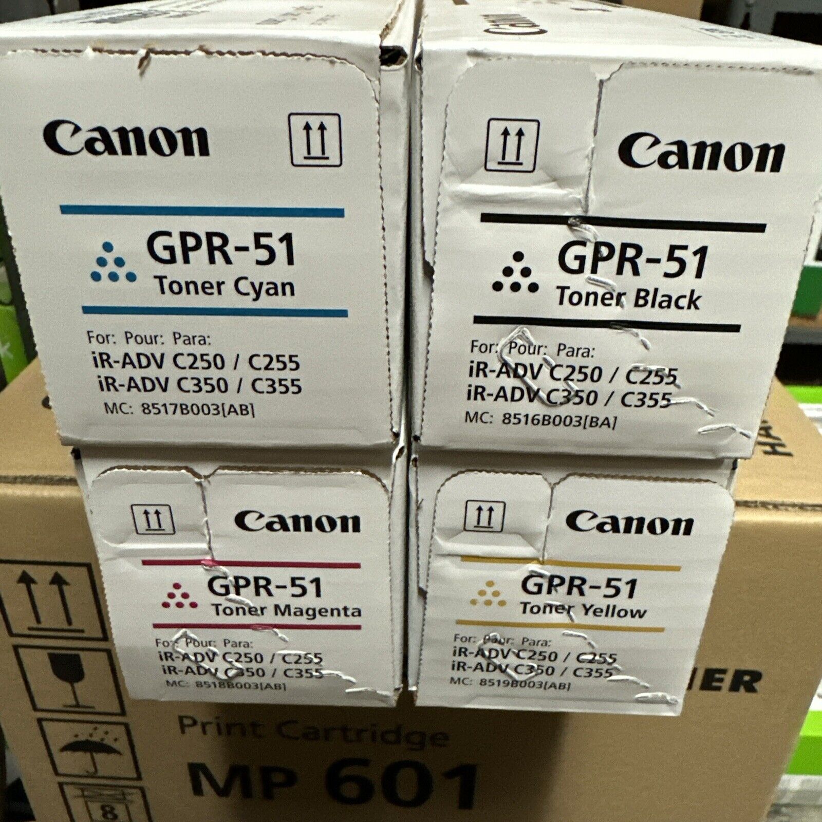 Canon GPR-51 SET Toner Cartridge Black Cyan Magenta Yellow Geniuine