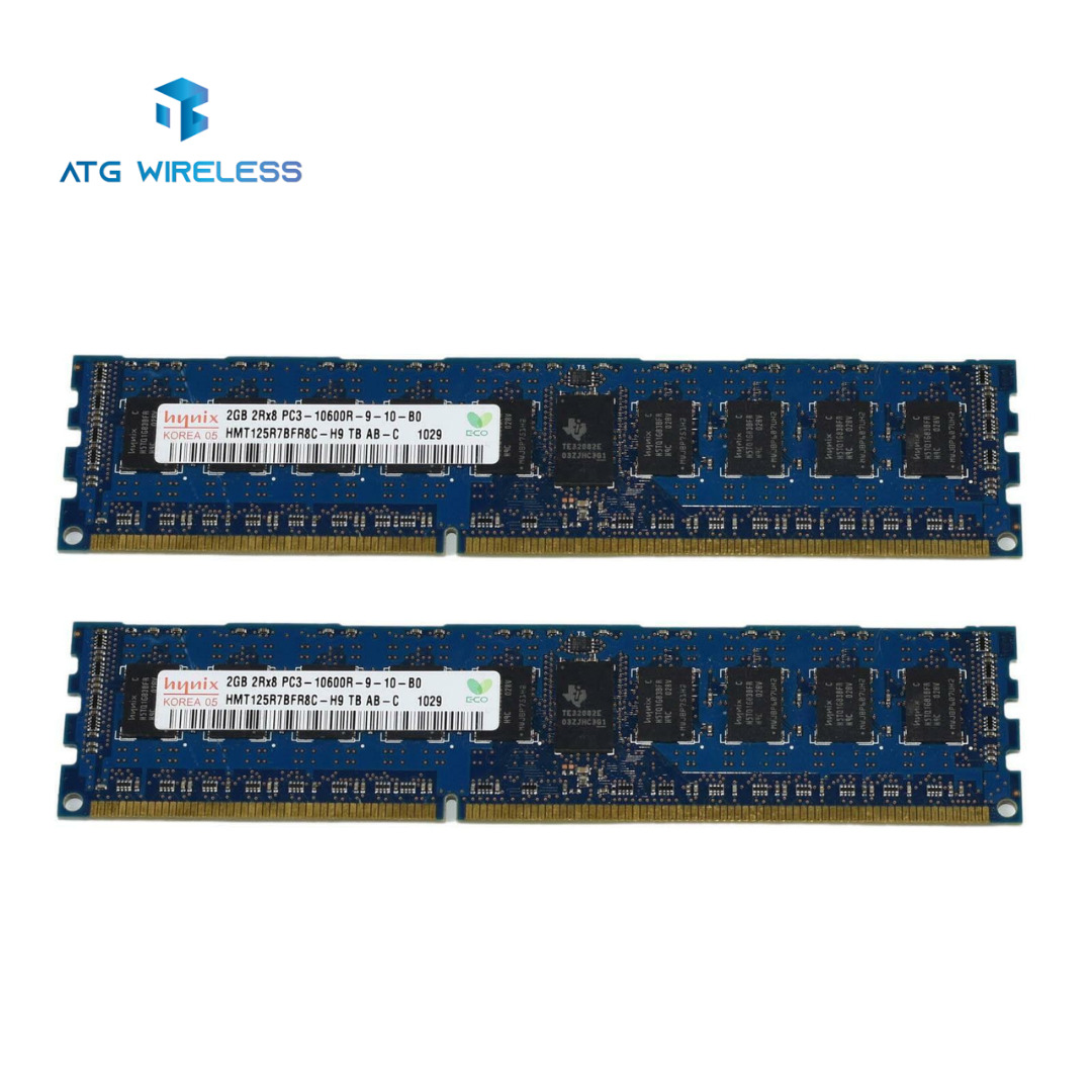Lot of 2 Hynix 4GB(2x2GB) 2Rx8 DDR3-10600R Server Ram