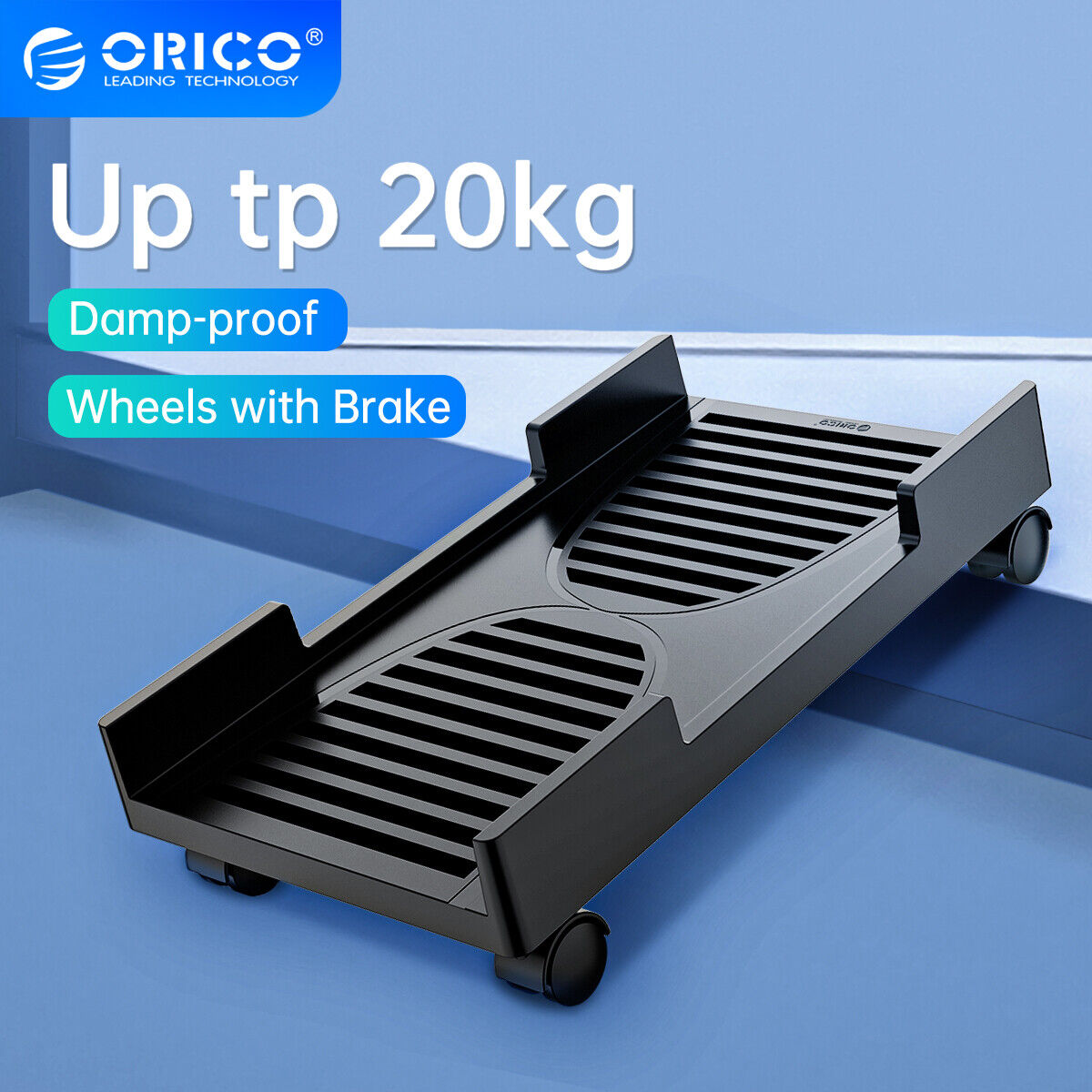 ORICO Mobile CPU Stand,Adjustable Computer Tower Stand with Locking Caster Wheel