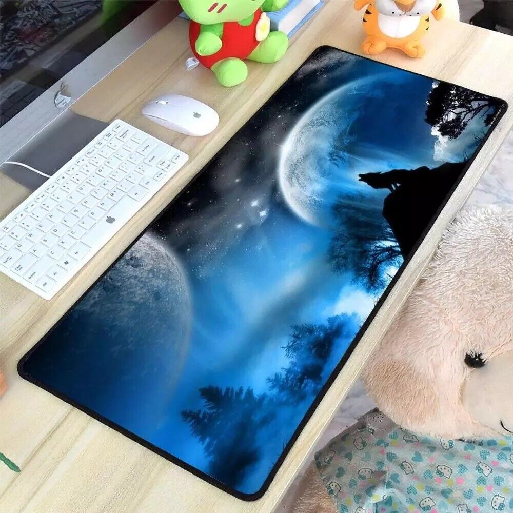 Gaming Mousepad for Gamers, Alone Wolf Design, Waterproof Smooth Surface Gamepad