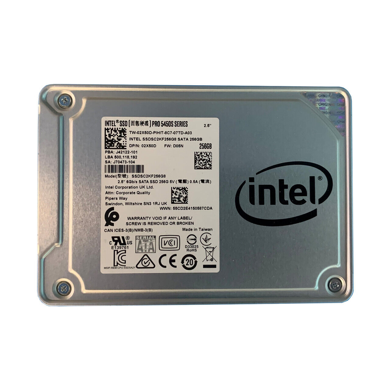 2X50D Intel 02X50D 256GB SSD 2.5
