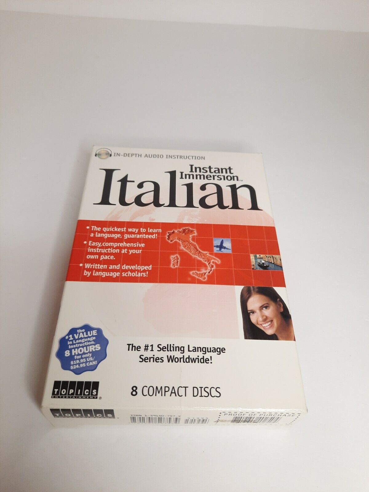 Topics Instant Immersion Italian Language 8-CD Set  box has condition issues