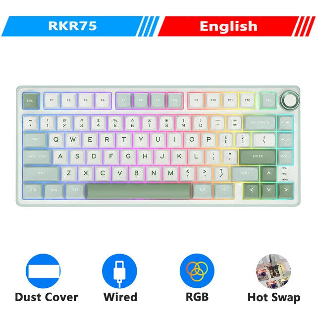 Royal Kludge R75 Wired Mechanical Keyboard Hot-Swappable Spanish Russian English