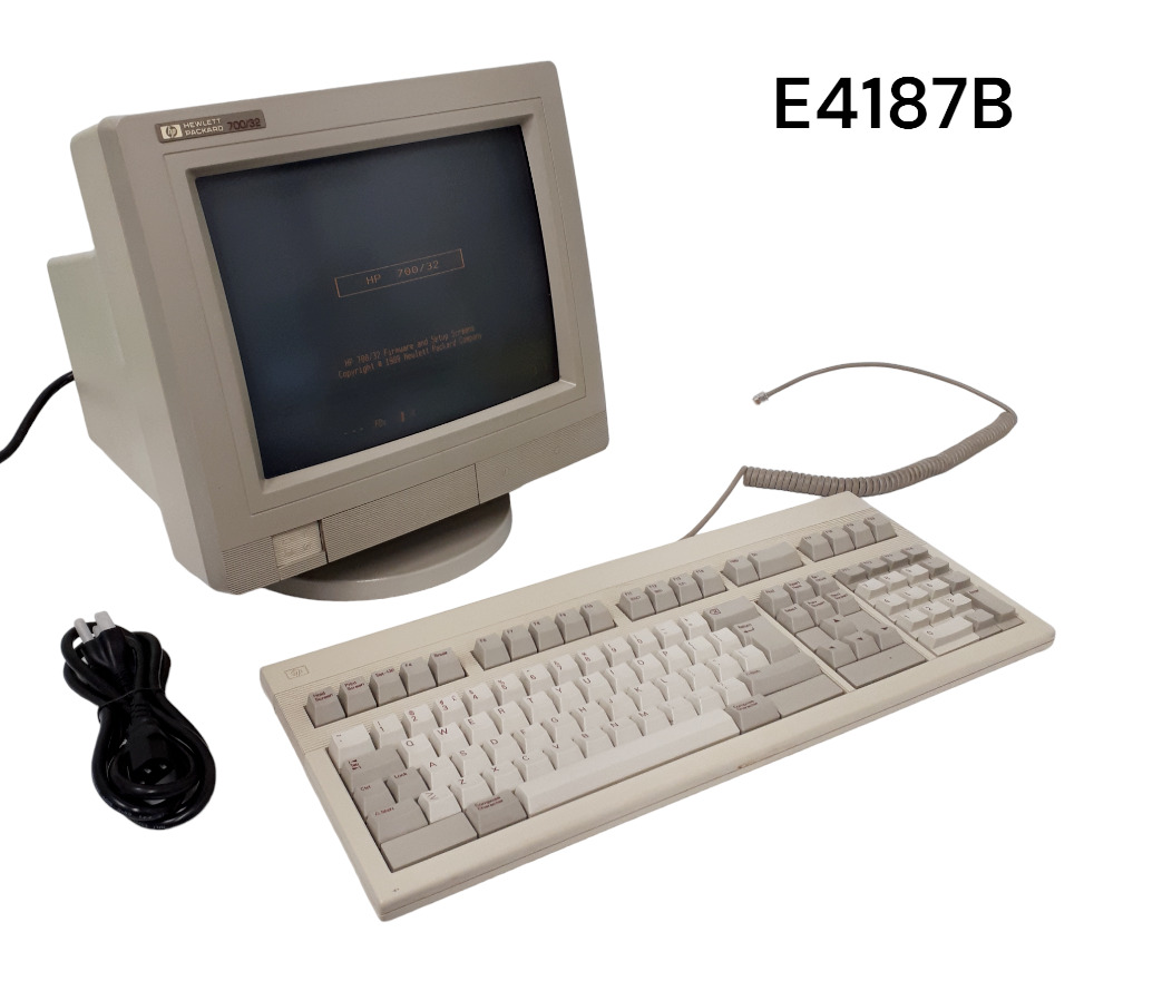 Vintage 1989 HP  700/32 Amber Computer Terminal C1017A W/C1421A Keyboard E4187B