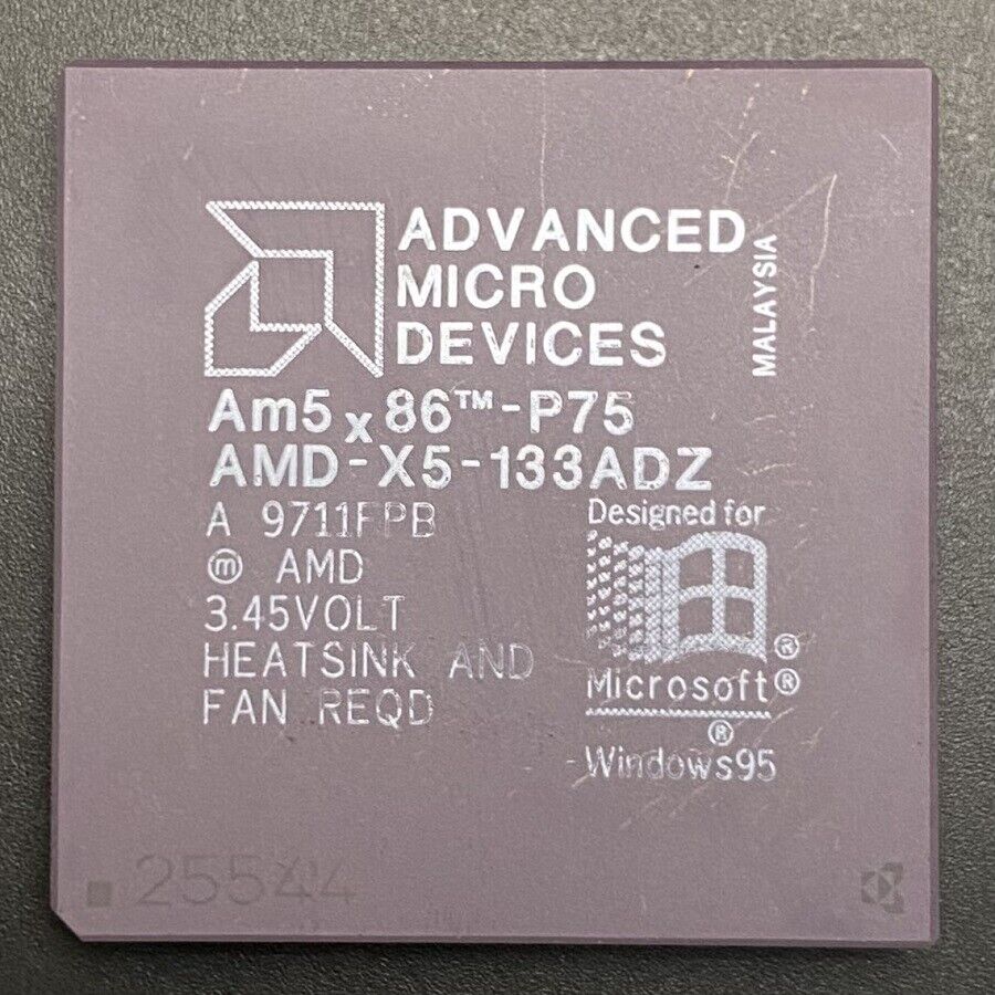AMD AMD-X5-133ADZ CPU Am5X86-P75 80486 PGA168 133MHz Processor High Speed