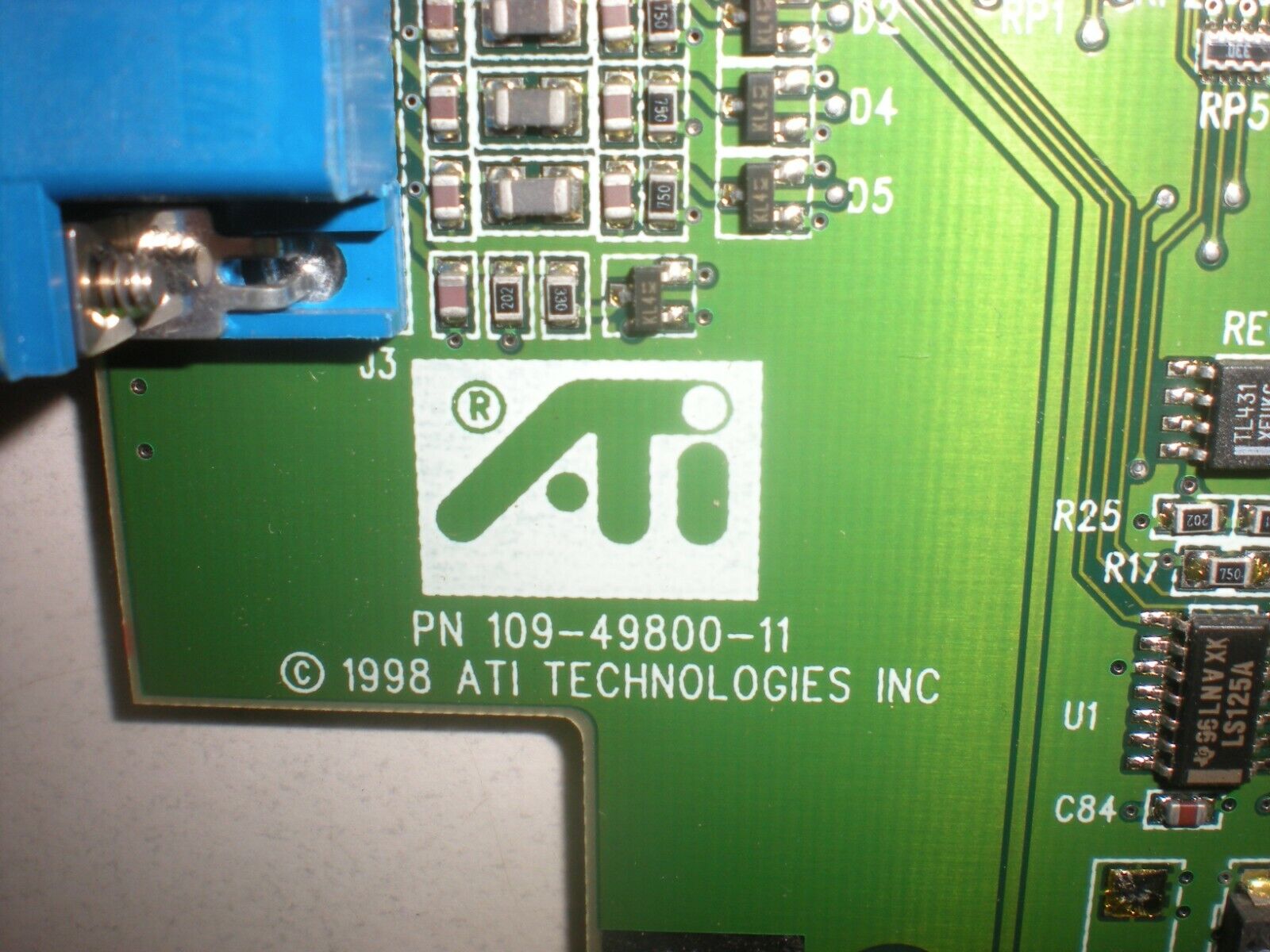 Lot of (2) ATI Technologies - PN 109-49800-11 - AMC Ver 2.0 - VGA Cards - 1998