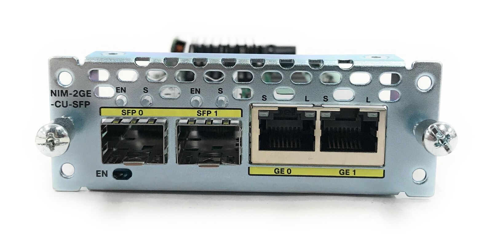 NEW Open Box Cisco NIM-2GE-CU-SFP 2-Port GbE Dual-Mode GE/SFP WAN Switch Module