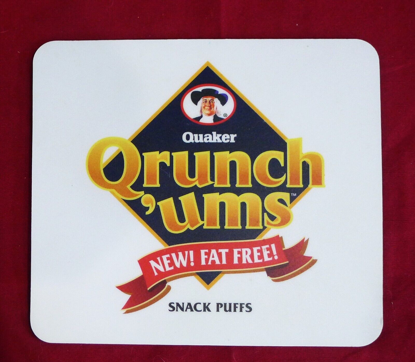 Rare? Vintage Quaker QRUNCH \'UMS Snack Puffs  MOUSE PAD Ltd Distribution