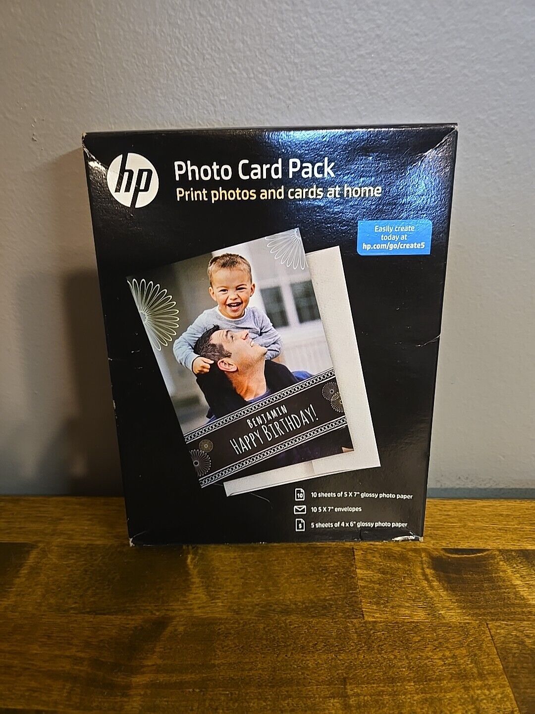New HP Photo Card Pack 5x7 Paper w/ Envelopes (10), 4x6 Paper (5) SF791A Glossy