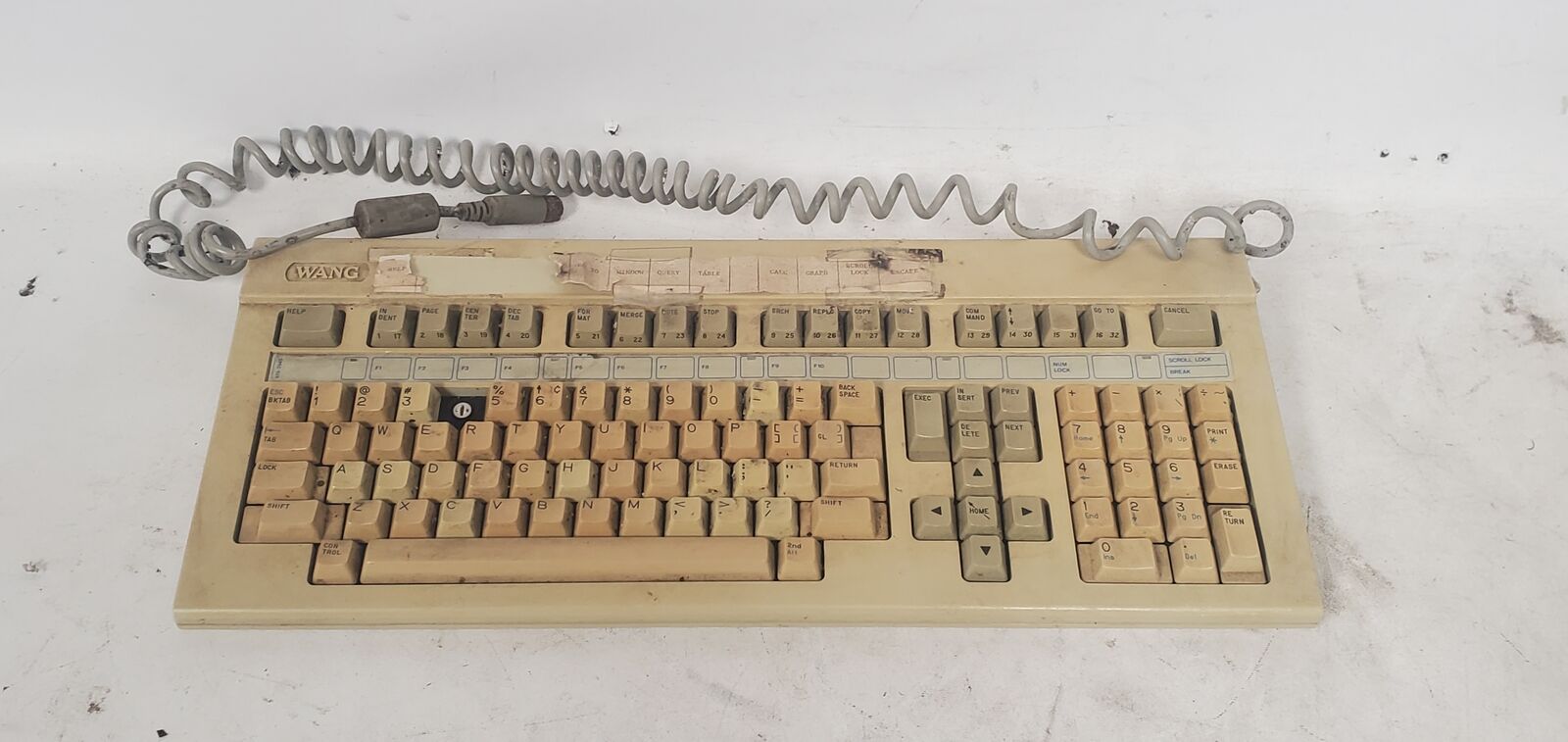 Vintage Wang FT05 279 2047 US Mechanical Computer 4 Pin Terminal Keyboard 1984