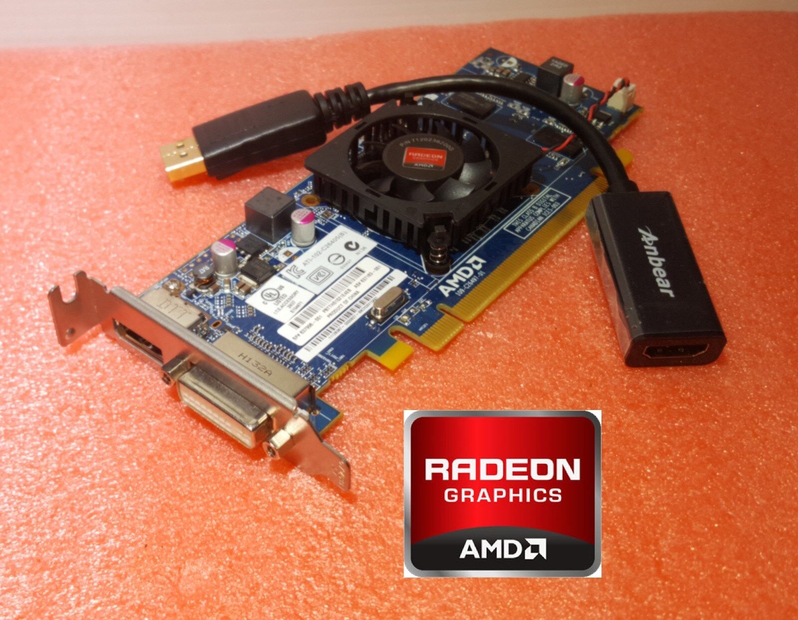 HP Radeon HD DVI Video Card w/ HDMI Adapter for Compaq Pro SFF 3010 4000 4300 