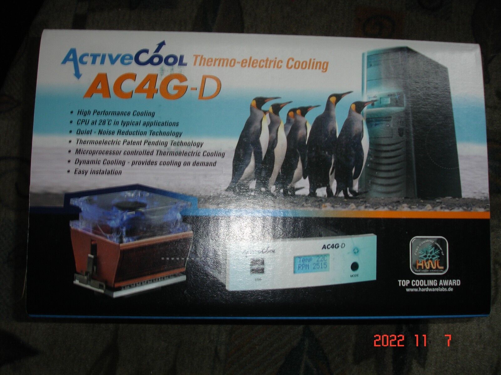 Vintage TEC/PELTIER  CPU Cooling set:ActiveCool AC4G-D with 5.25 bay modulerare