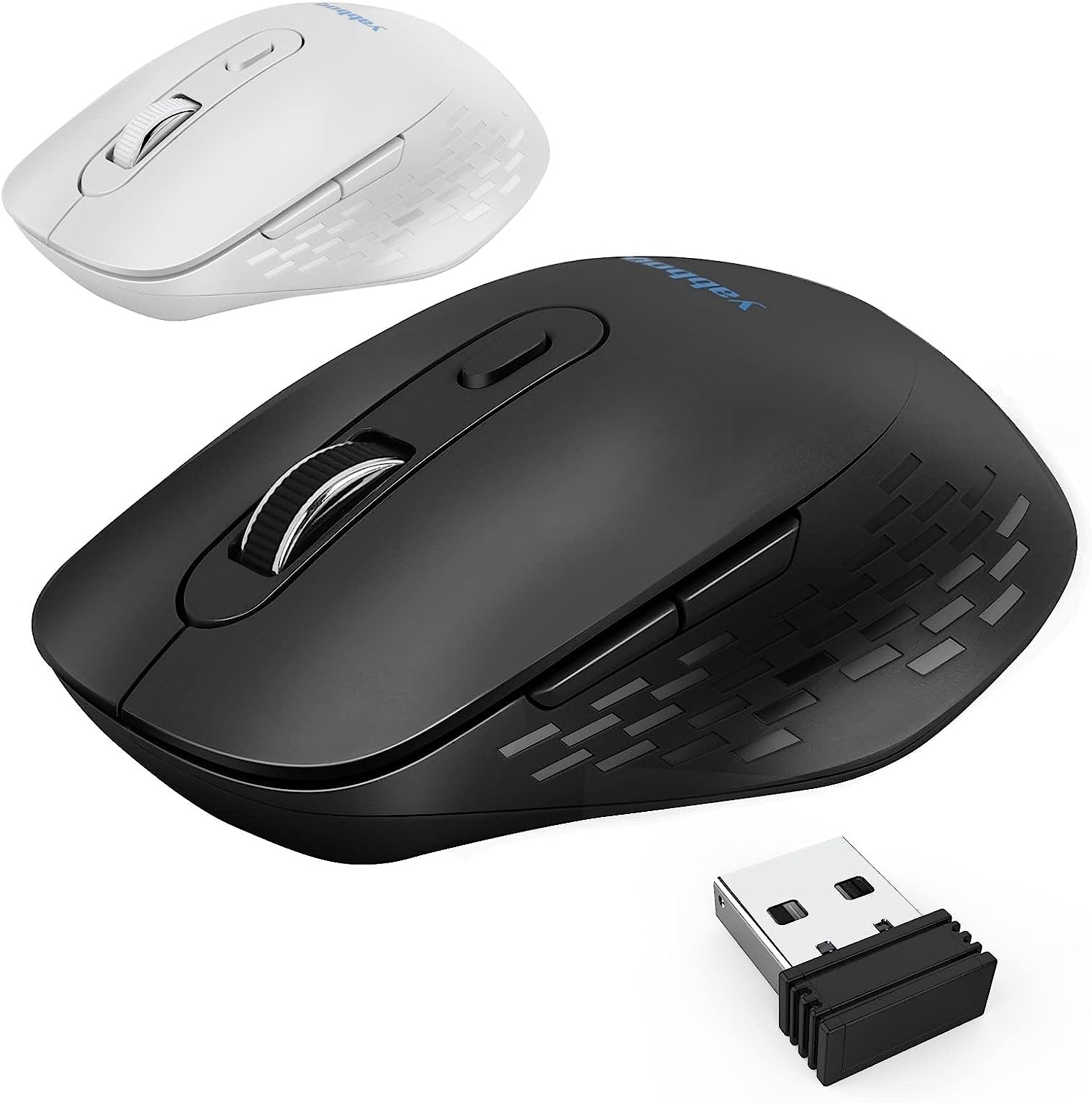 Black & White Wireless Mouse, 2023 Version 2.4G Wireless Computer Optical Mouse,
