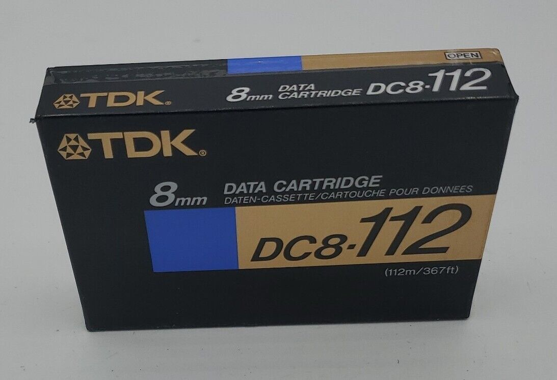 TDK 8mm Data Cartridge, 112m/367ft DC8-112 Factory Sealed Rare Nice Tape