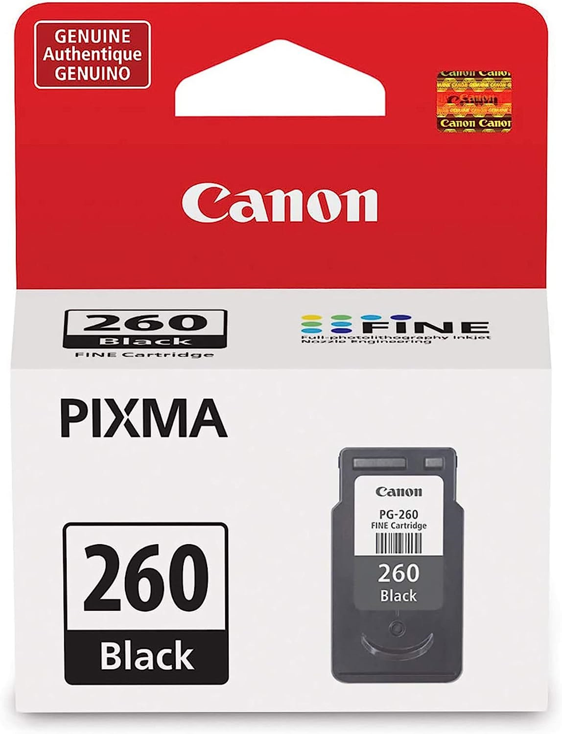 Canon PG-260 Black Ink Cartridge, Compatible to TR7020, TS6420, and TS5320