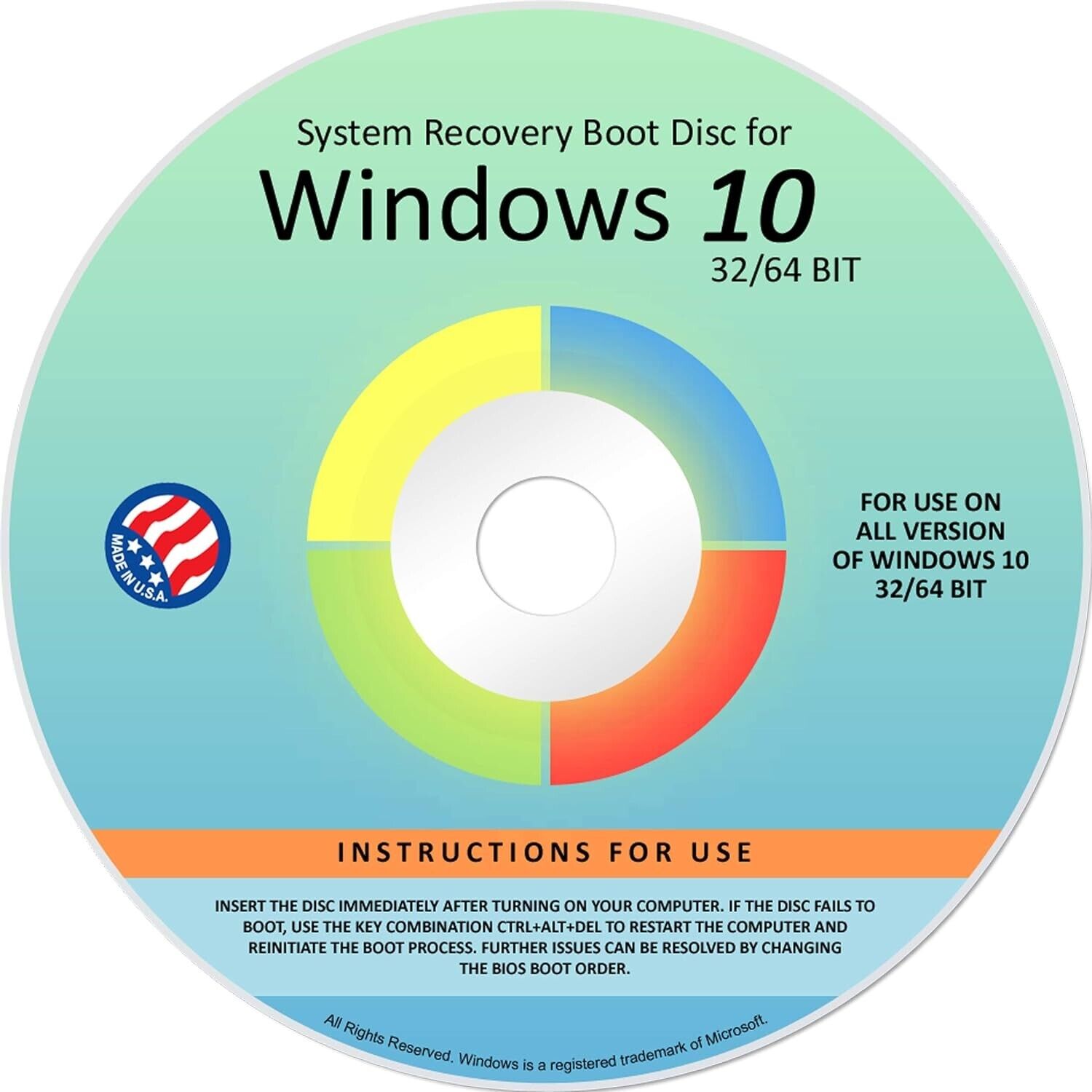 Reinstall DVD For Windows 10 All Versions 32/64 bit. Recover, Restore, Repair