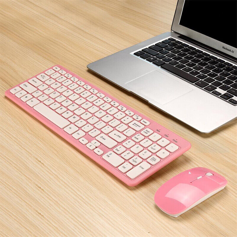 Wireless Keyboard Mouse Combo Sweet Pink Cute Keyboard for Computer PC Desktops