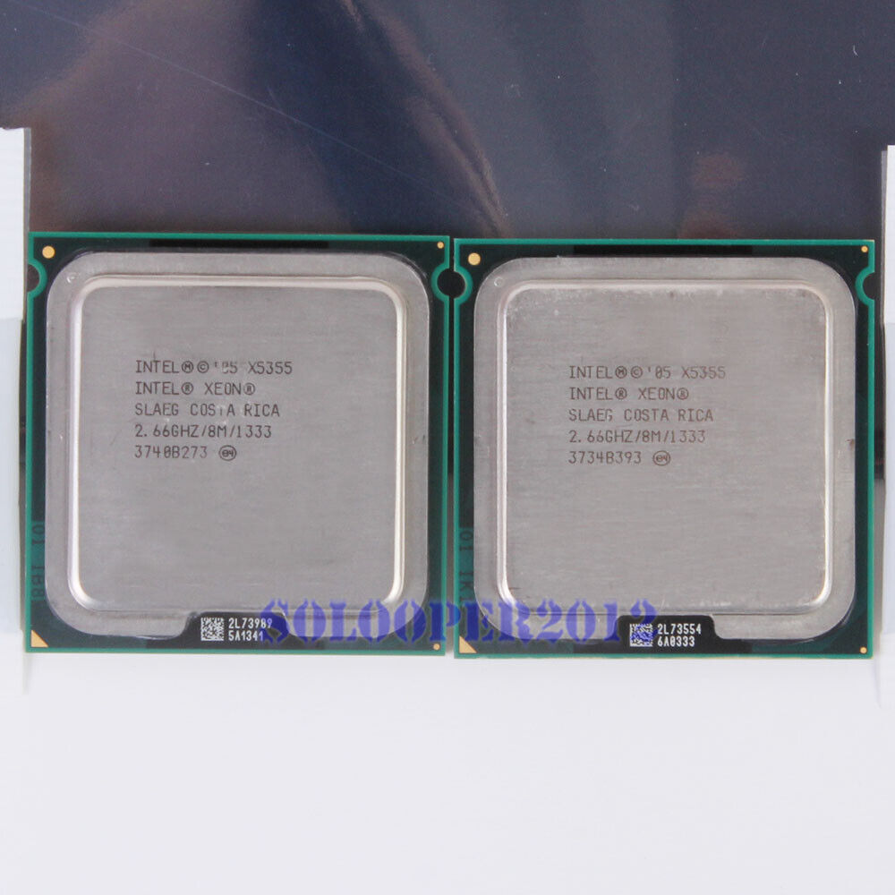 Matching pair- Intel Xeon X5355 2.66 GHz SL9YM SLAC4 SLAEG LGA 771 CPU Processor