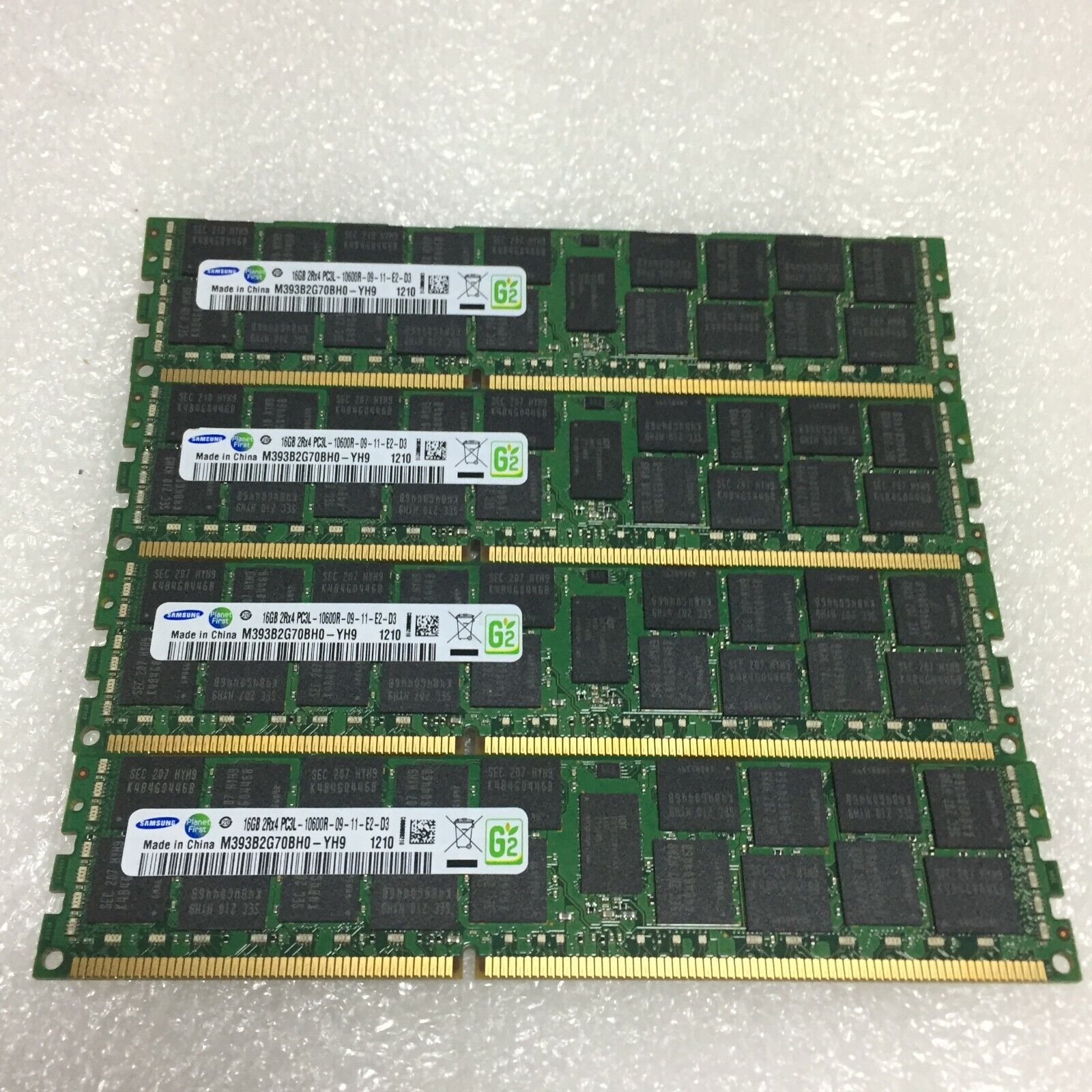 Samsung 64GB 4x 16GB PC3L-10600R DDR3L Registered Server RAM - M393B2G70BH0-YH9