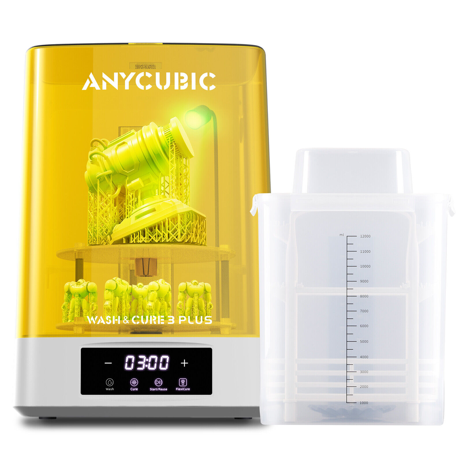 ANYCUBIC Wash and Cure 3 Plus Lighting-Cure for LCD Resin 3D Printer Big-Size