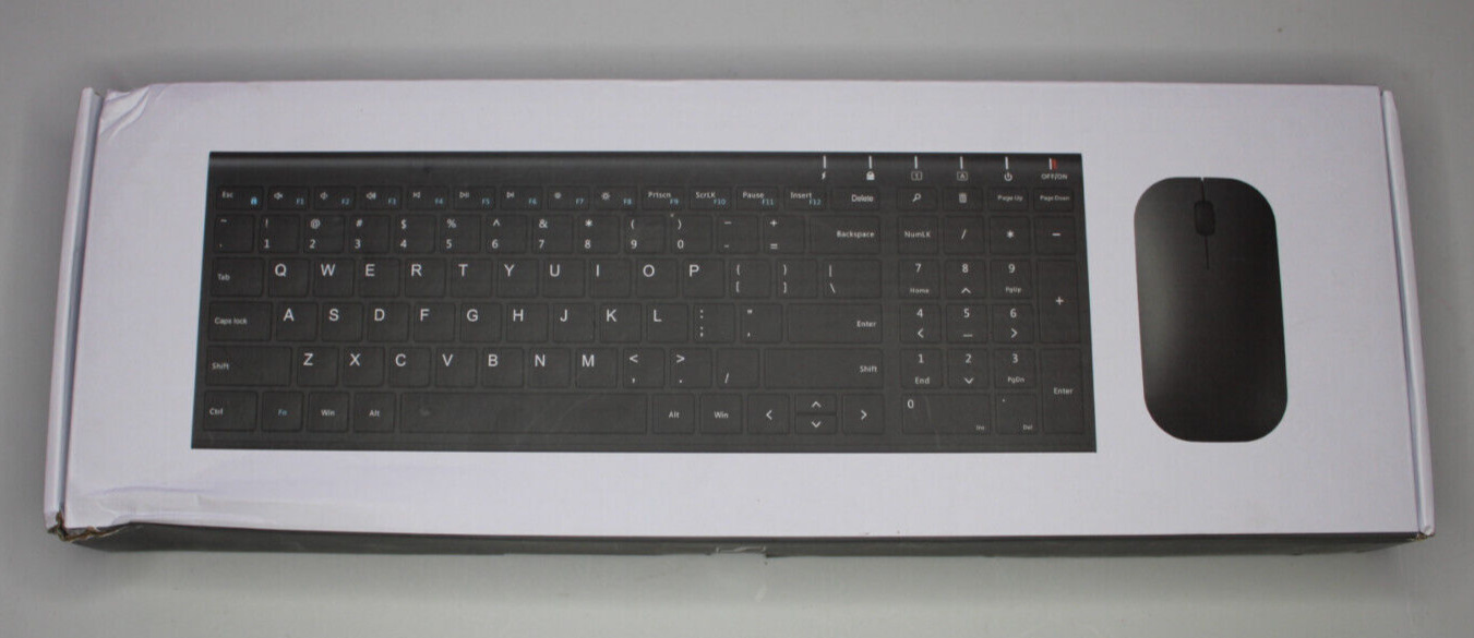 Seenda Ultra Thin Rechargeable Wireless Keyboard / Mouse Combo (Open Box) White.