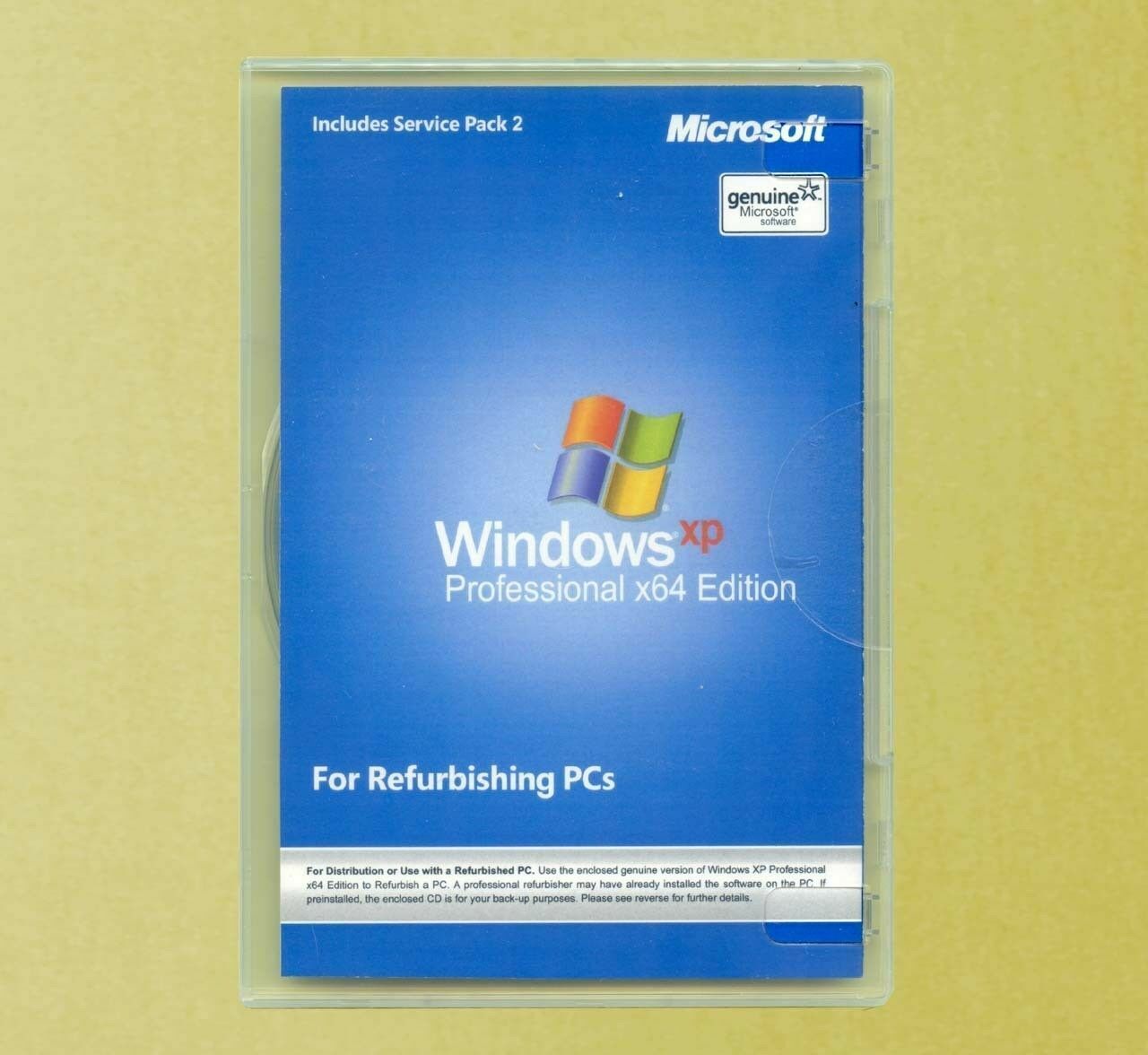 New Windows XP Professional x64 Edition Full Version Disc COA Product Key 64 bit