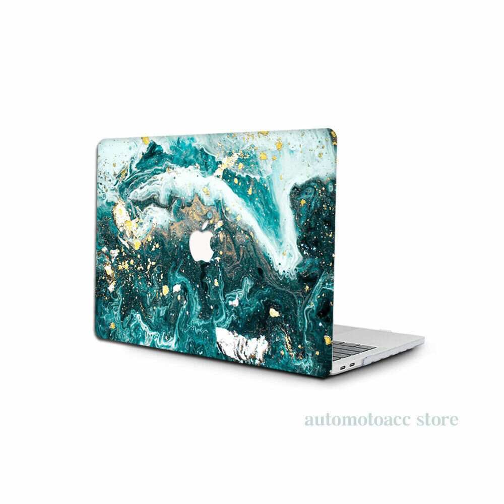 Green Wave Gold Marble Matte Case For Macbook Air 11 12 13 Pro 15 16 14 inch M2