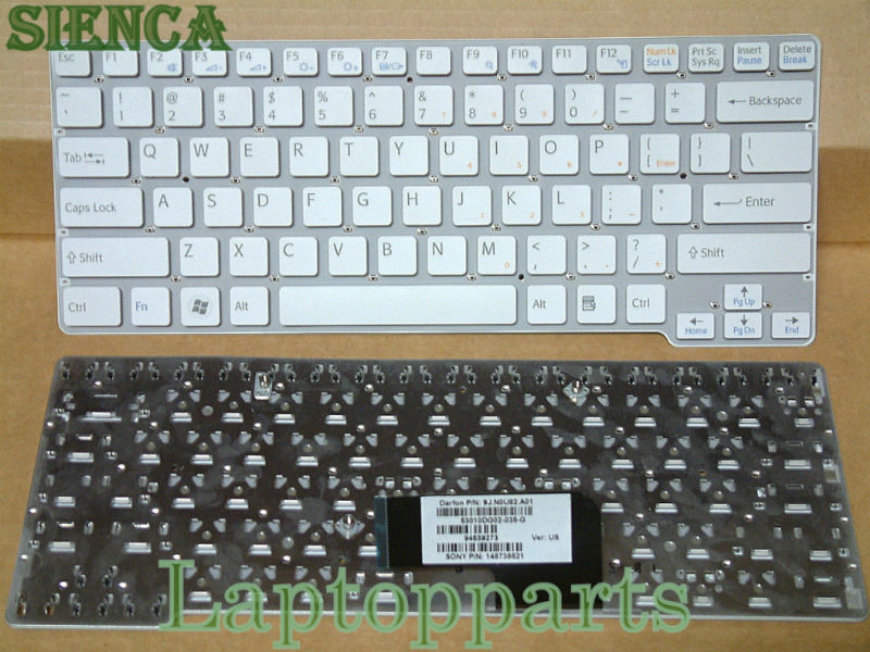 GENUINE SONY VAIO VPC-CW White US Keyboard 148755911 Without Frame NEW