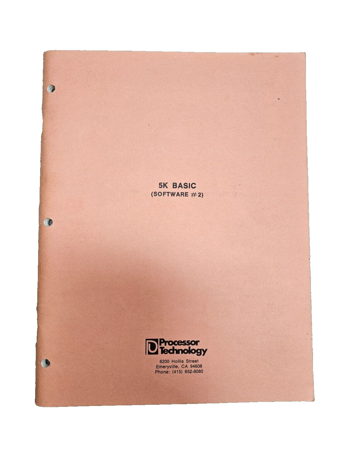 Vintage 1976 Processor Technology 5K Basic (Software #2) Source Listing ALS-8