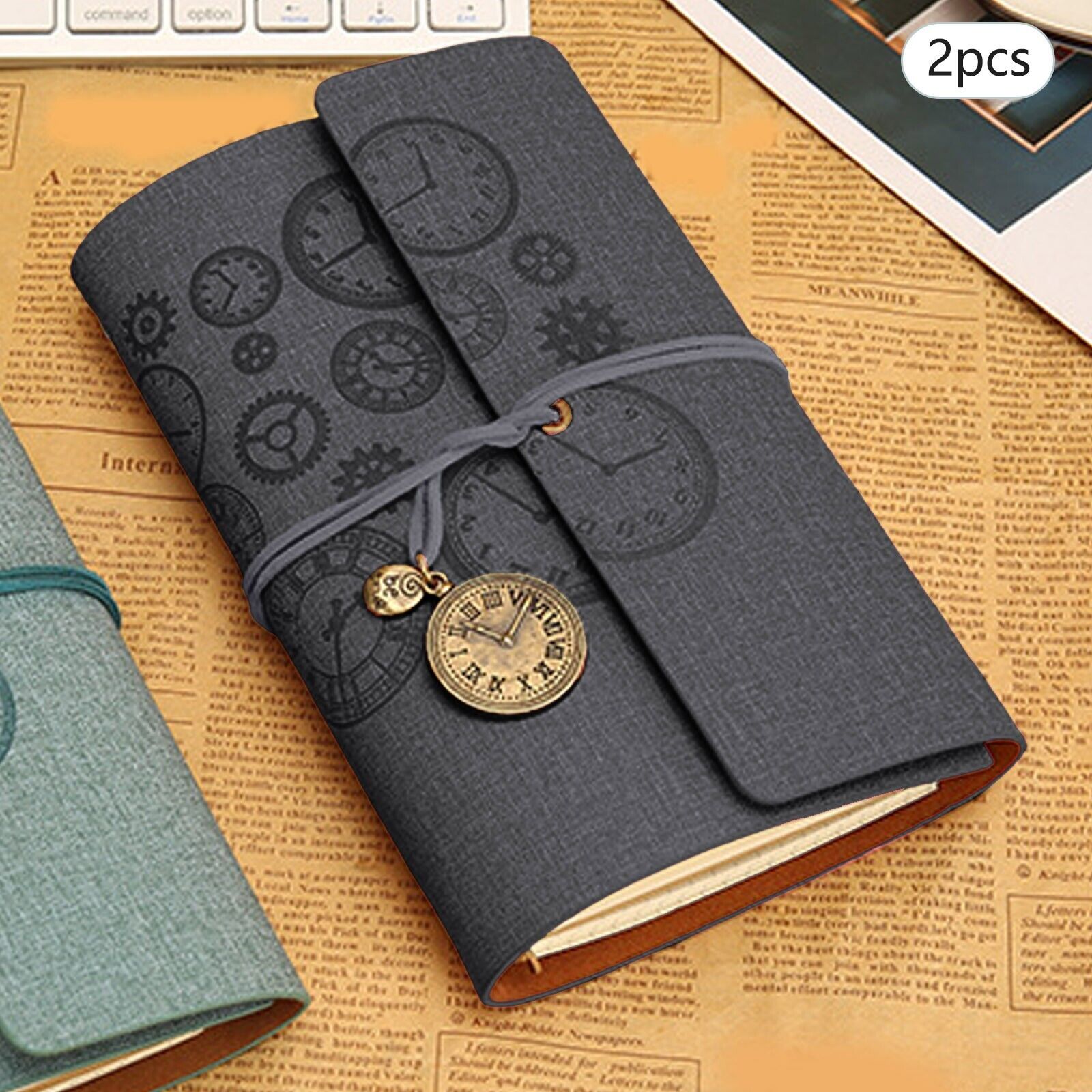 2PCS A6 Loose Leaf Vintage Style Binding Creative Ledger Diary Notebook
