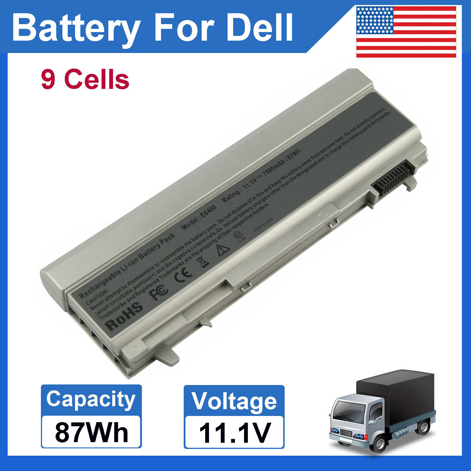 9 Cells Battery For Dell Latitude E6400 E6410 E6500 E6510 PT434 KY477 KY265 87Wh