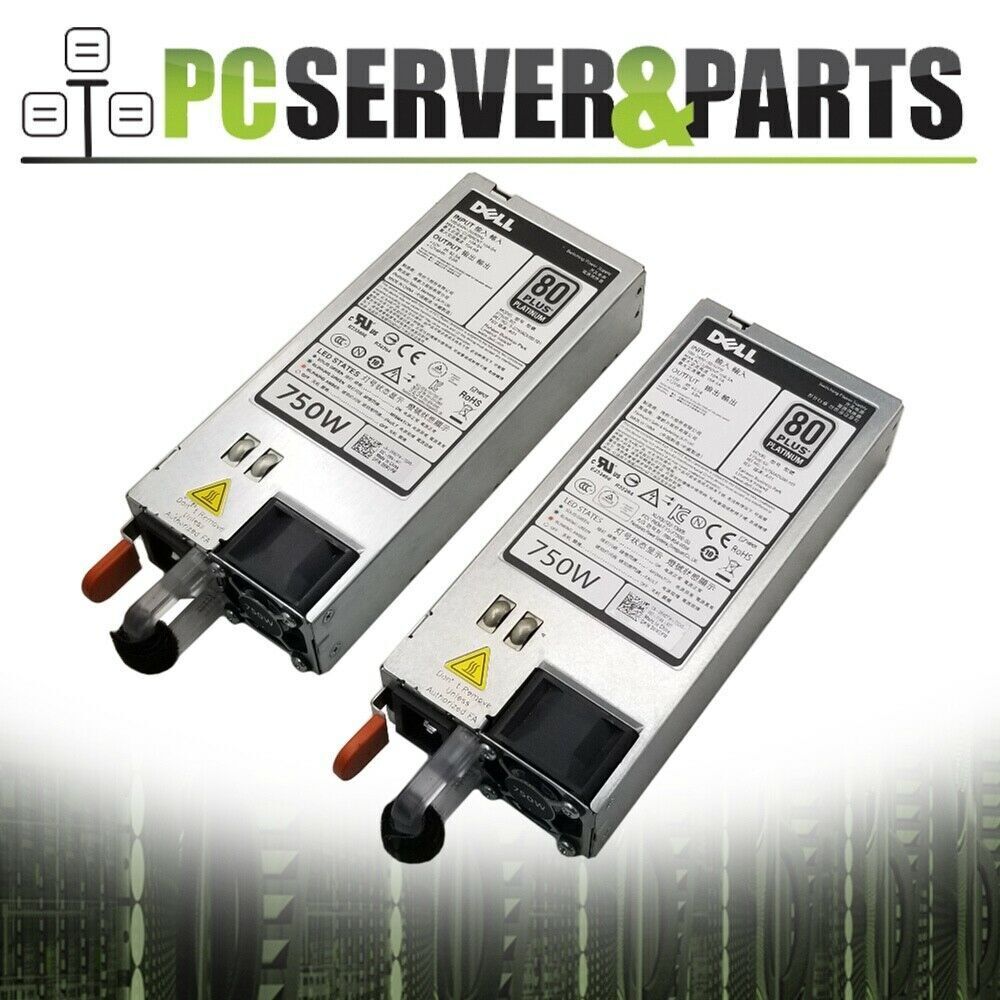LOT OF 2 Dell 6W2PW REV A01 750W PowerEdge R620 R720 Power Supply