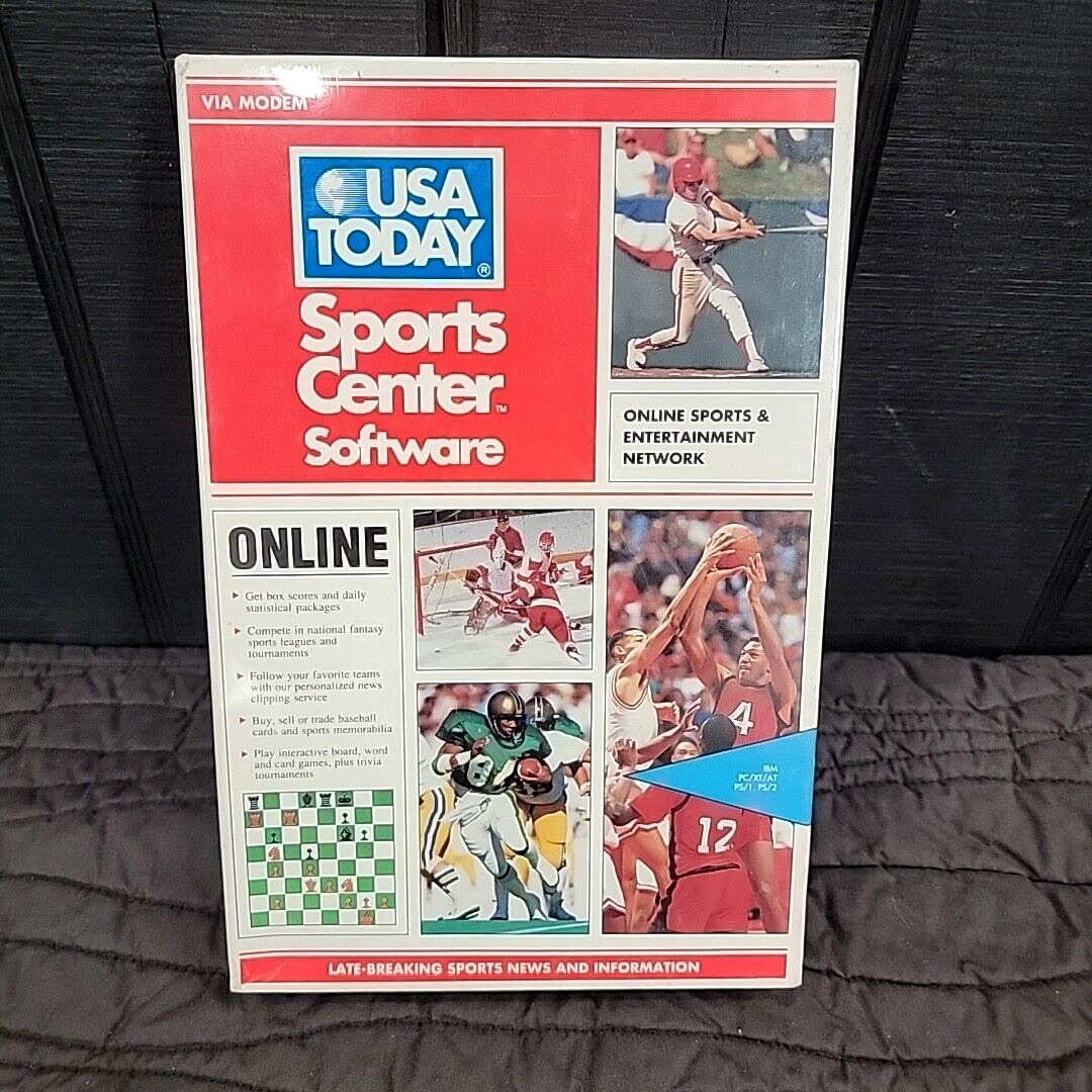 VTG Sports Center Software USA Today IBM PC DOS Sealed Rare Early 90s Internet